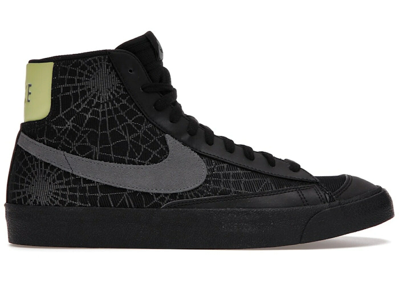 ナイキ ブレイザー ミッド 細蟹 黒いこと 黒いこと 薄墨色 薄墨色 スニーカー メンズ NIKE BLAZER MID 77 SPIDER WEB HALLOWEEN (2020) / BLACK SMOKE GREY LIMELIGHT