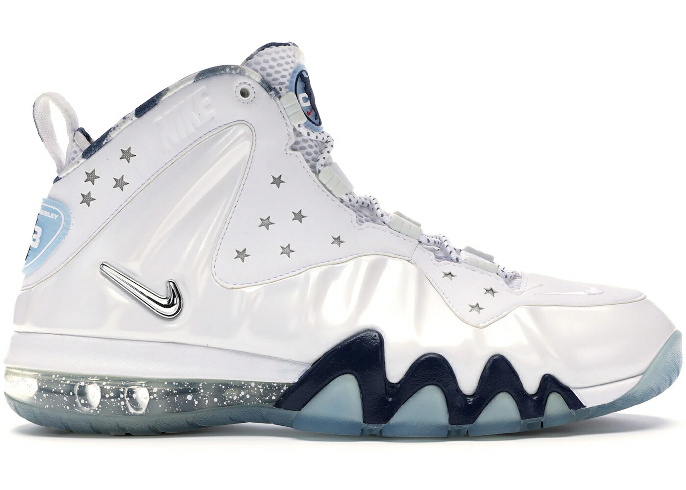 ナイキ バークリー マックス 白色 ホワイト 銀色 シルバー スニーカー メンズ NIKE BARKLEY POSITE MAX USA / WHITE METALLIC SILVER MIDNIGHT