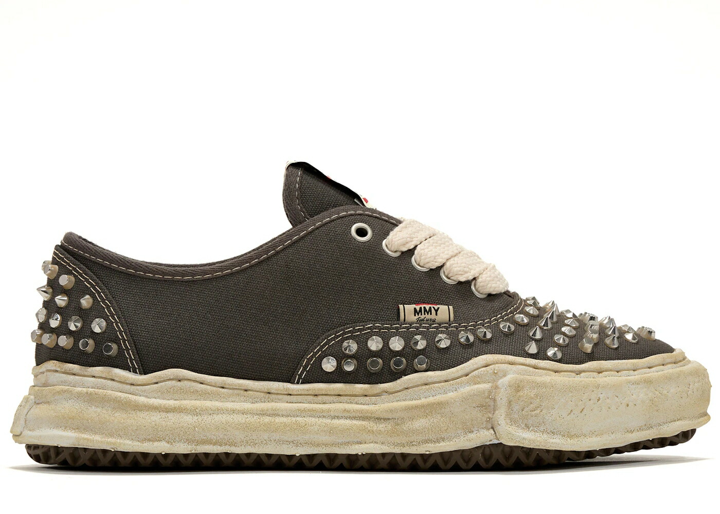 メゾン ミハラヤスヒロ 灰色 グレー スニーカー メンズ MAISON MIHARA YASUHIRO MAISON MIHARA YASUHIRO BAKER OG SOLE STUDDED CANVAS LOW GREY /
