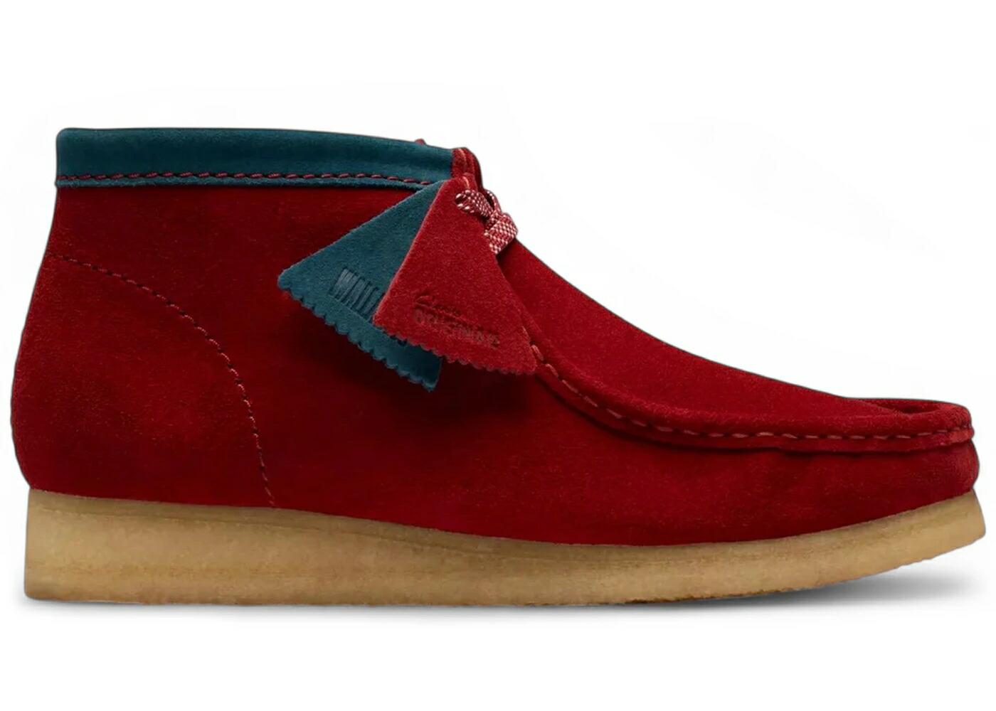 クラークス オリジナルス ブーツ 赤 レッド スエード スウェード 青色 ブルー スニーカー メンズ CLARKS ORIGINALS WALLABEE BOOT DARK RED SUEDE BLUE / DARK RED SUEDE
