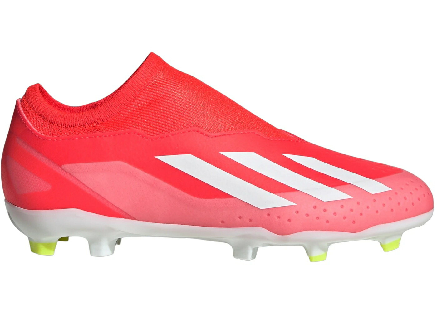 アディダス 赤 レッド 白色 ホワイト チーム 黄色 イエロー ジュニア キッズ ADIDAS CRAZYFAST LEAGUE LACELESS FG SOLAR RED CLOUD WHITE TEAM YELLOW (GS) / SOLAR RED CLOUD WHITE TEAM SOLAR ベビー マタニティ スニ