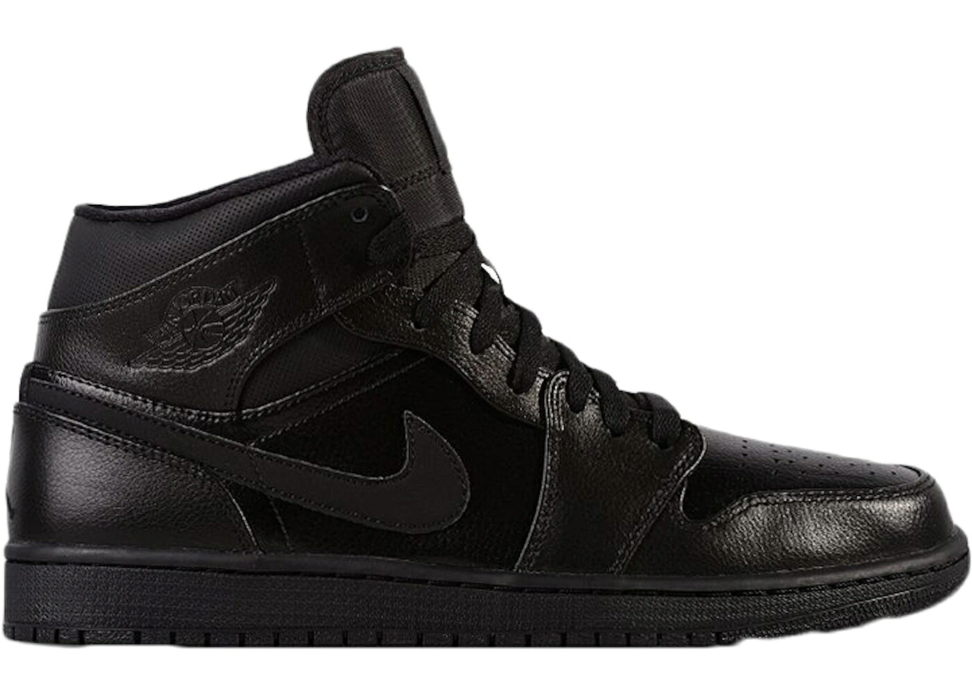 ナイキ ジョーダン ミッド 黒いこと 黒いこと スニーカー メンズ JORDAN 1 RETRO MID BLACK / BLACK BLACK BLACK