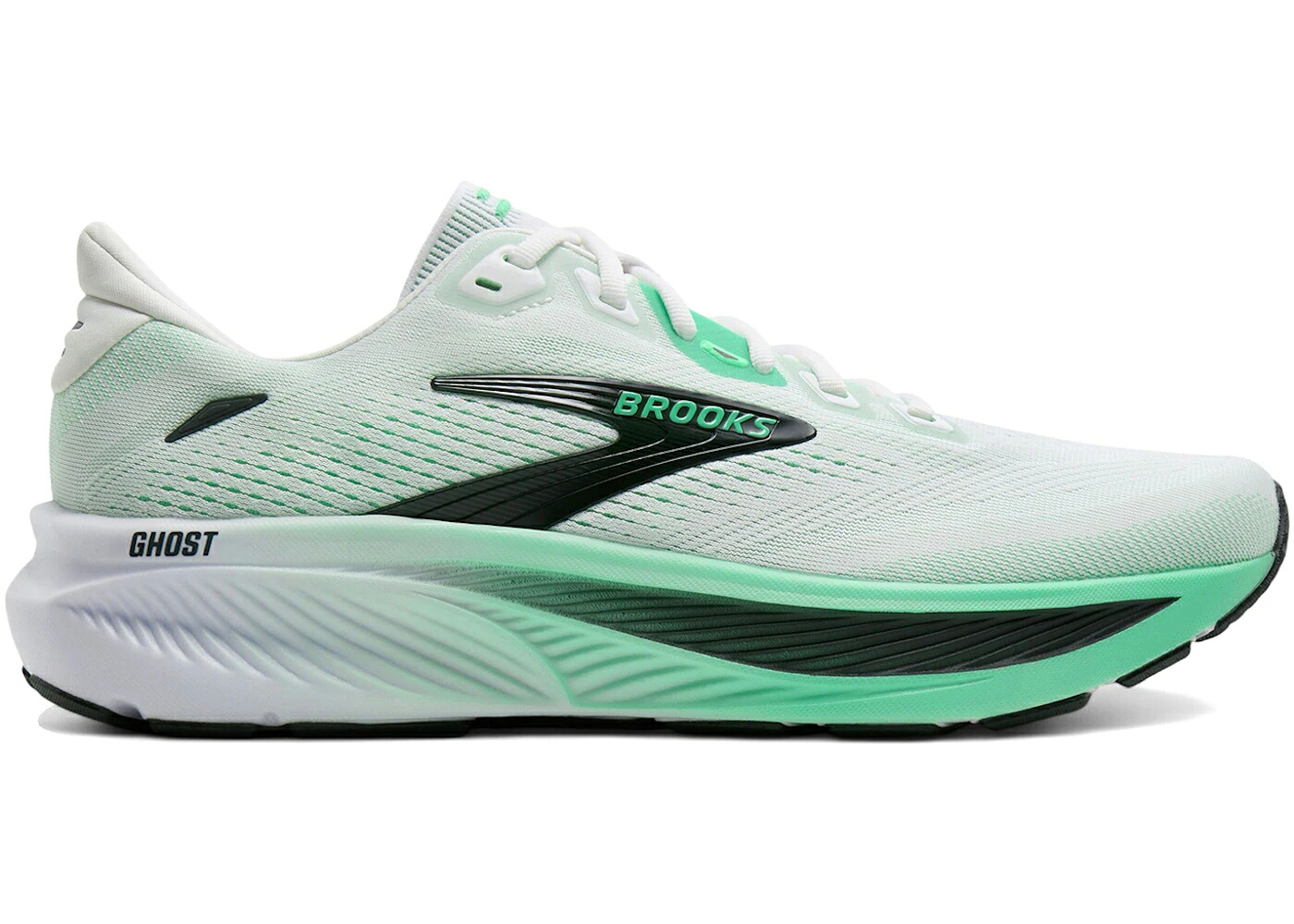 ブルックス 白いこと 白いこと 発条 スニーカー メンズ BROOKS GHOST 18 WHITE SPRING BUD SPRUCE / WHITE SPRING BUD SPRUCE