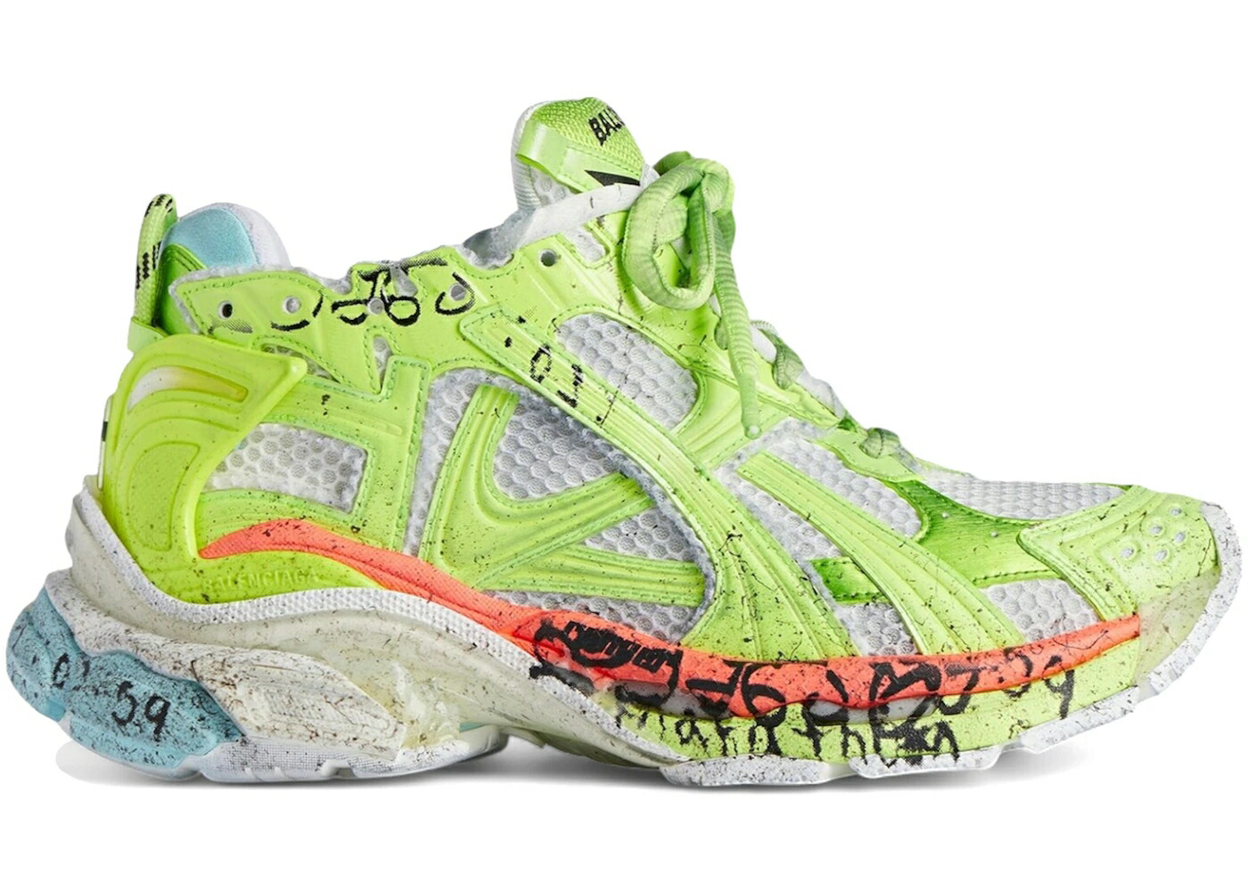 バレンシアガ 白色 ホワイト 黄色 イエロー 赤 レッド 青色 ブルー スニーカー メンズ BALENCIAGA RUNNER WHITE FLOU YELLOW RED BLUE / WHITE FLOU YELLOW RED BLUE