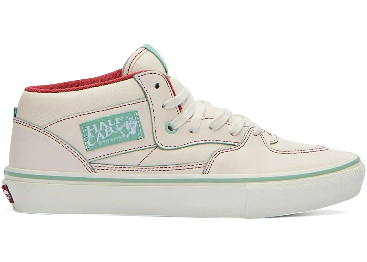 ヴァンズ バンズ 二分の一 滑る 野球クラブ 白いこと 白いこと マルーン ハーフキャブ スニーカー メンズ VANS HALF CAB CRENSHAW SKATE CLUB WHITE / WHITE MINT MAROON