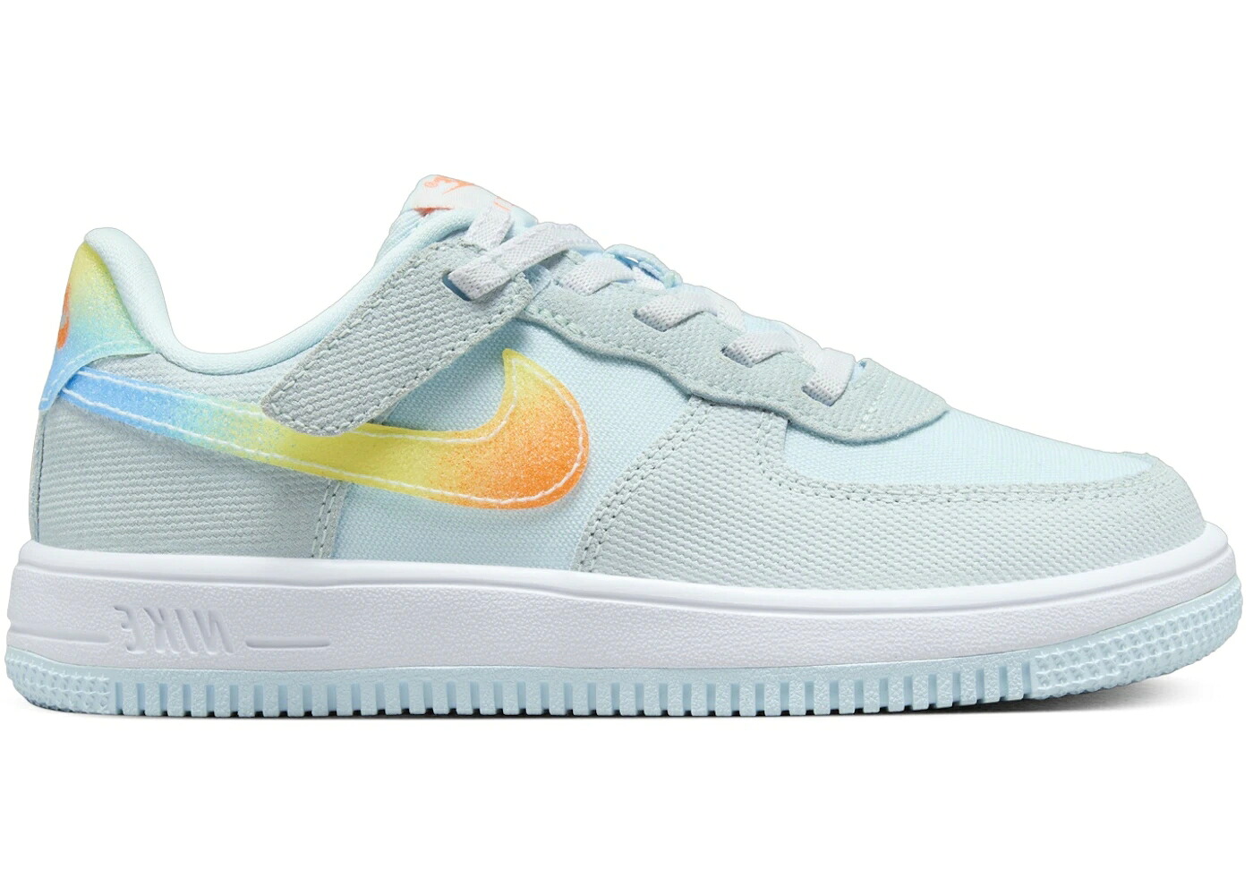 ナイキ 青み 青色 橙 オレンジ色 お坊っちゃん キッズ NIKE FORCE 1 LOW EASYON GLACIER BLUE LIGHT LEMON TWIST AQUARIUS TOTAL ORANGE (なおなお書き) / GLACIER BLUE LIGHT LEMON TWIST もの言う花 マタニティ スニーカー