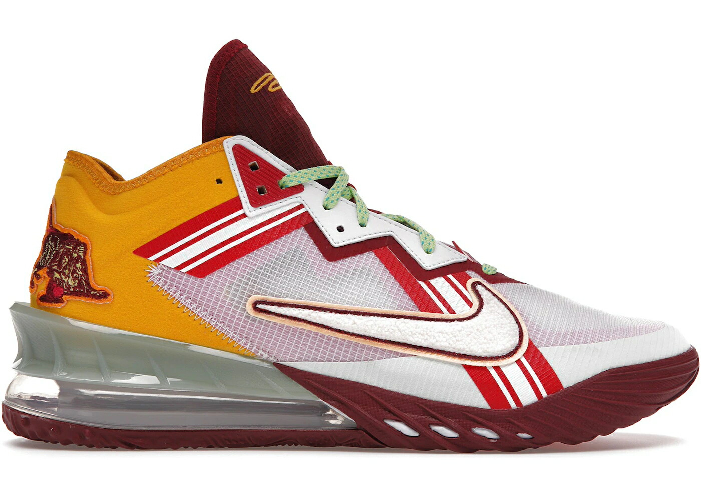 ナイキ レブロン 白いこと 白いこと クリムゾン スニーカー メンズ NIKE LEBRON 18 LOW MIMI PLANGE HIGHER LEARNING / WHITE MUSTARD CRIMSON