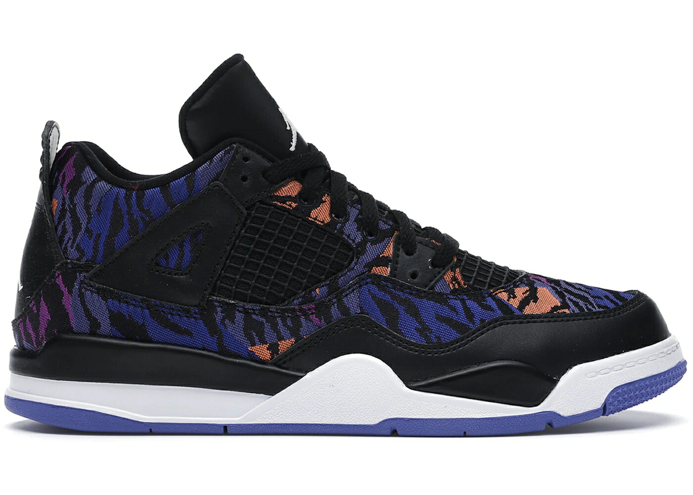 ナイキ ジョーダン 黒色 ブラック ラッシュ 紫 バイオレット 白色 ホワイト ジュニア キッズ JORDAN 4 RETRO BLACK RUSH VIOLET (PS) / BLACK WHITE RUSH VIOLET ベビー マタニティ スニーカー|スニケス