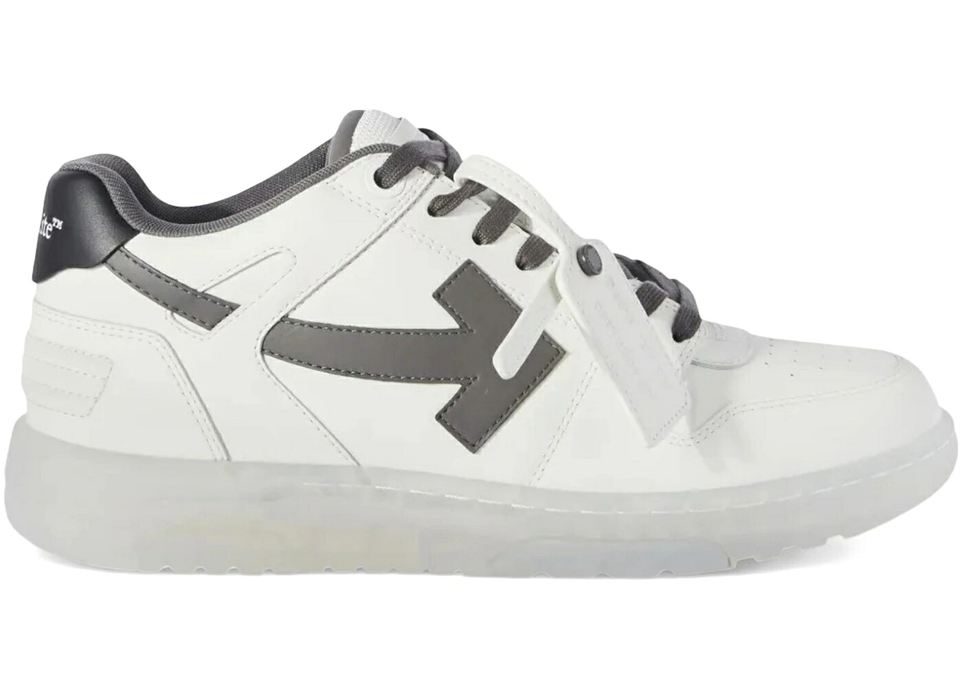 オフホワイト 白色 ホワイト 灰色 グレー スニーカー メンズ OFF-WHITE OUT OF OFFICE OOO LOW TOPS WHITE DARK GREY CLEAR SOLE / WHITE DARK GREY