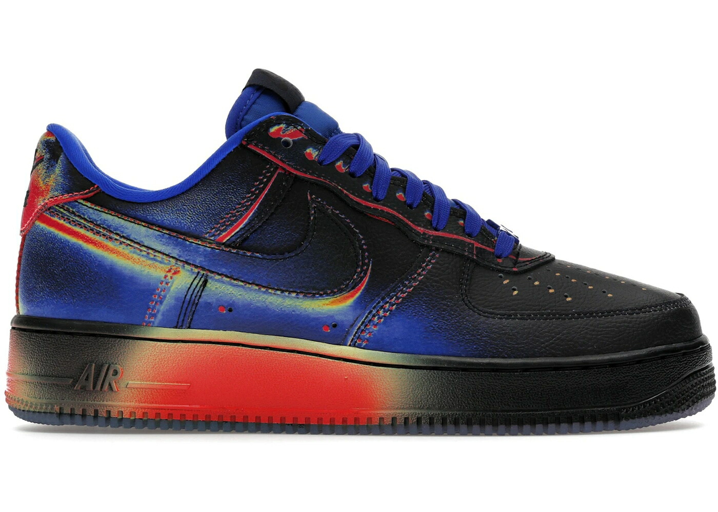 ナイキ 高熱 黒いこと 黒いこと 青み 青色 空軍 スニーカー メンズ NIKE AIR FORCE 1 LOW RETRO HEAT MAP BLACK RACER BLUE / BLACK RACER BLUE