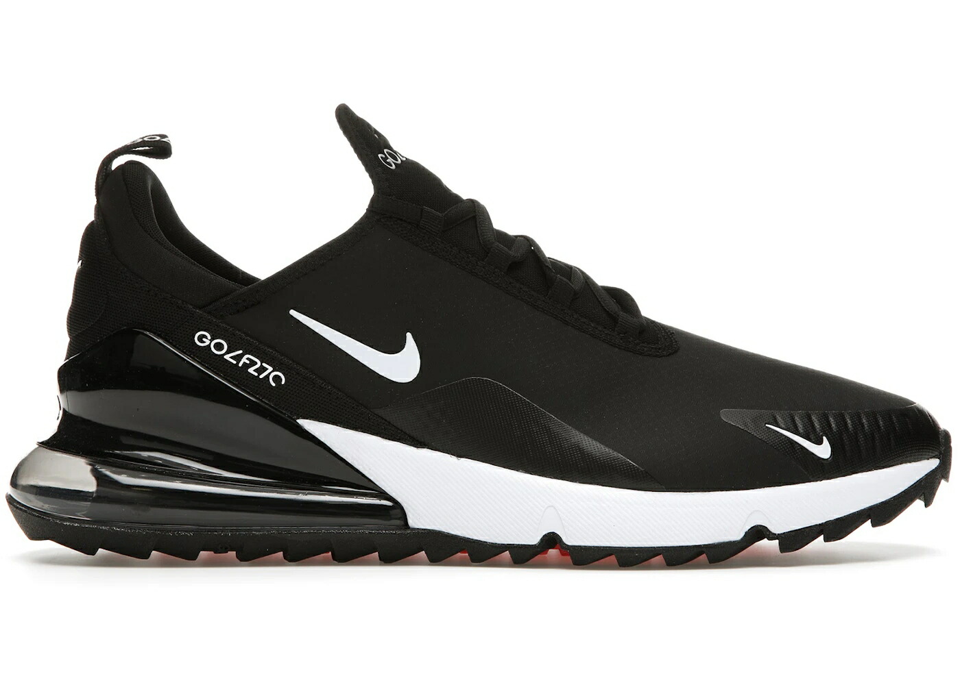 ナイキ マックス ゴルフ 黒色 ブラック 白色 ホワイト エアマックス スニーカー メンズ NIKE AIR MAX 270 GOLF BLACK WHITE / BLACK HOT PUNCH WHITE