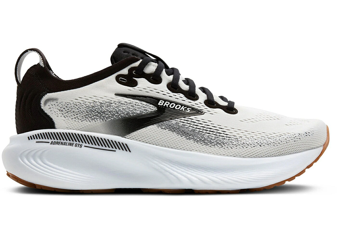 ブルックス 白いこと 白いこと 黒いこと 黒いこと スニーカー メンズ BROOKS ADRENALINE GTS 25 WHITE BLACK GUM / WHITE BLACK WHITE