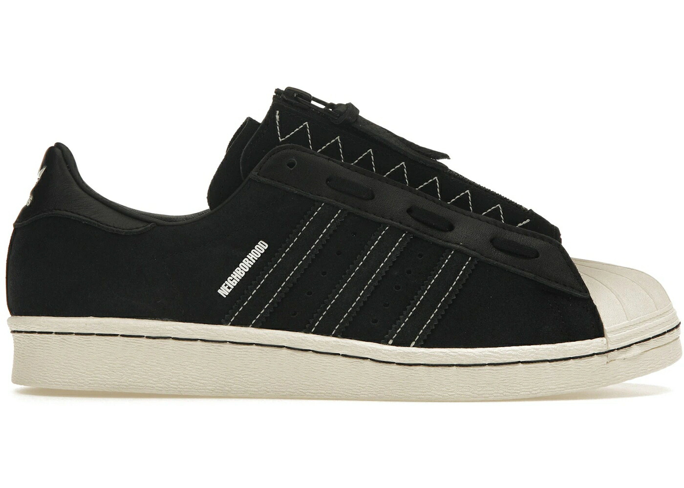 アディダス はやりっ児 黒いこと 黒いこと 白いこと 白いこと スニーカー メンズ ADIDAS SUPERSTAR 80S NEIGHBORHOOD BLACK / BLACK FOOTWEAR BLACK WHITE