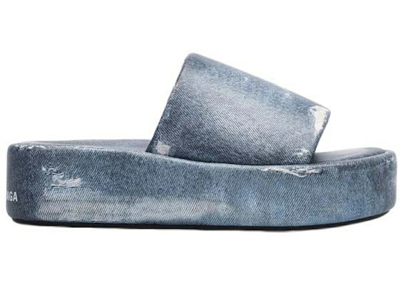 バレンシアガ ライズ レザー スリッパ 青色 ブルー WOMEN'S スニーカー レディース BALENCIAGA RISE PRINTED LEATHER SLIPPERS BLUE (WOMEN'S) /