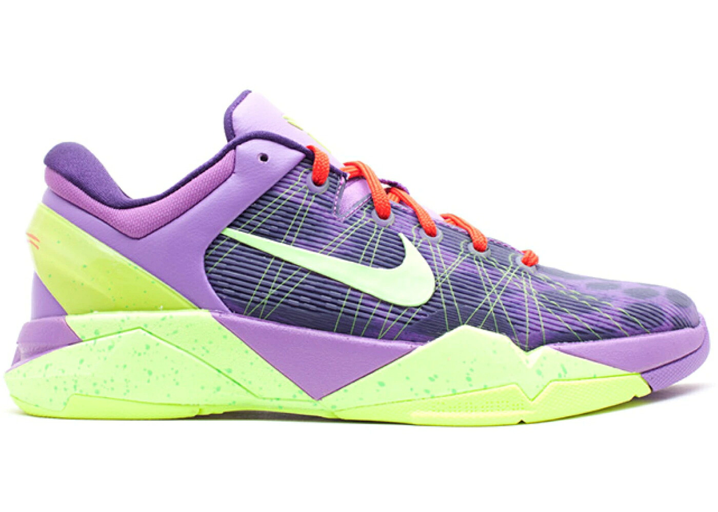 ナイキ コービー クリスマス 紫 バイオレット アクション 赤 レッド ジュニア キッズ NIKE KOBE 7 CHRISTMAS (GS) / VIOLET POP VOLT INK ACTION RED ベビー マタニティ スニーカー｜スニケス