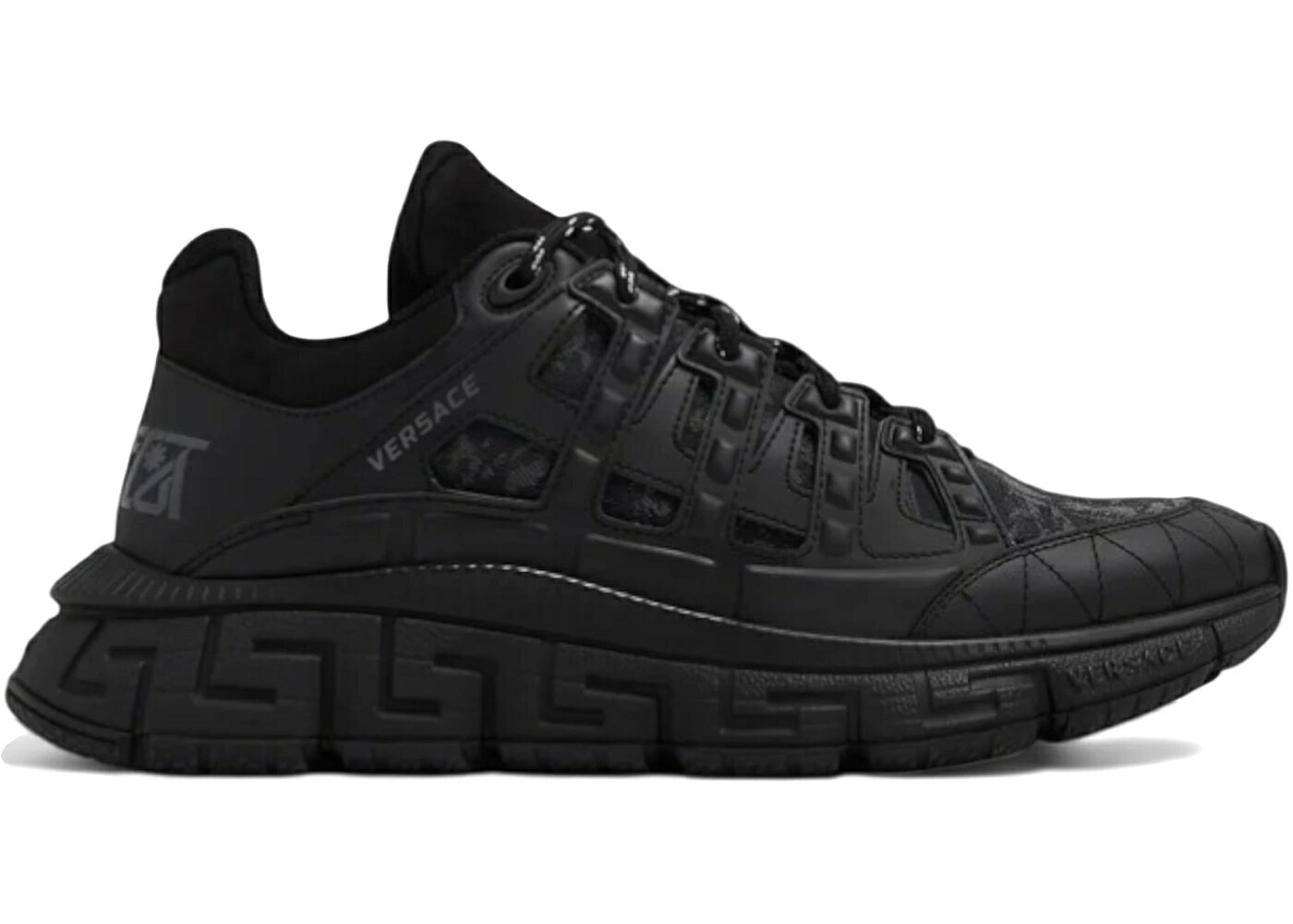 ヴェルサーチェ 黒いこと 黒いこと スニーカー メンズ VERSACE TRIGRECA BAROCCO BLACK /