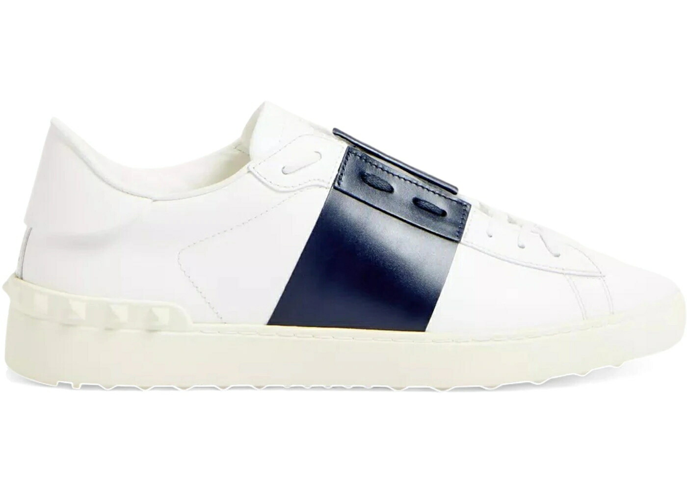 ヴァレンティノ 靴 スニーカー 白いこと 白いこと 紺色 米国海軍 メンズ VALENTINO CALFSKIN OPEN SNEAKER WHITE NAVY / WHITE NAVY