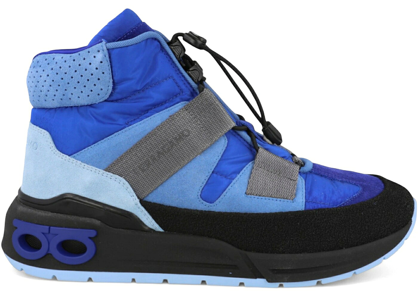 青色 ブルー スニーカー メンズ FERRAGAMO LEONIDA HIGH-TOP SNEAKERS BLUE /｜スニケス