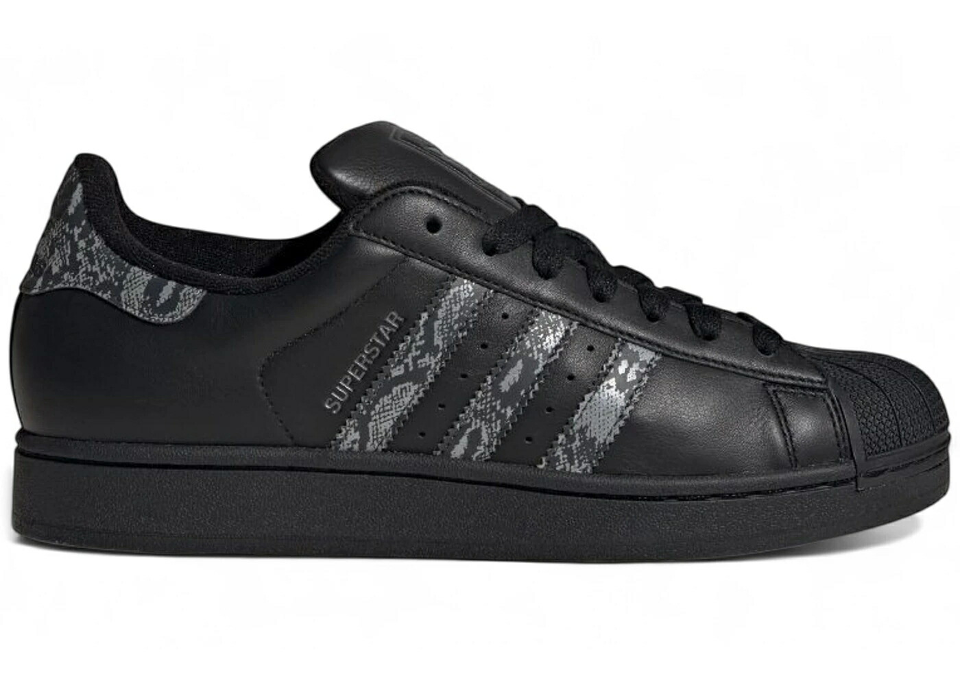 アディダス はやりっ児 黒いこと 黒いこと スニーカー メンズ ADIDAS SUPERSTAR II BLACK SNAKESKIN REFLECTIVE / BLACK SNAKESKIN BLACK