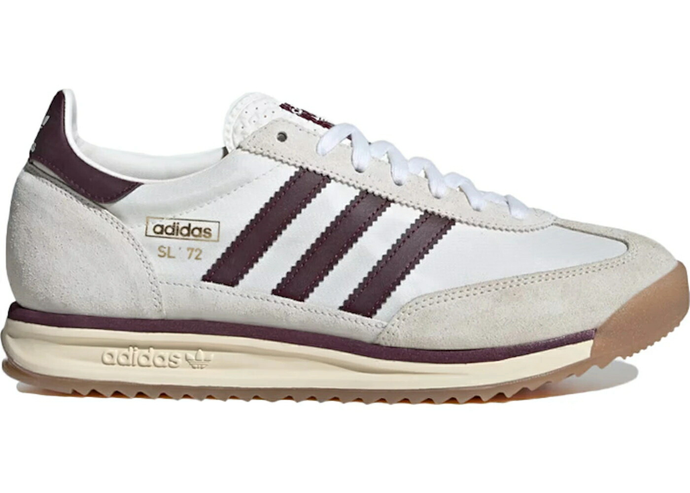 アディダス 白色 ホワイト マルーン スニーカー メンズ ADIDAS SL 72 RS CLOUD WHITE MAROON / CLOUD WHITE MAROON GUM