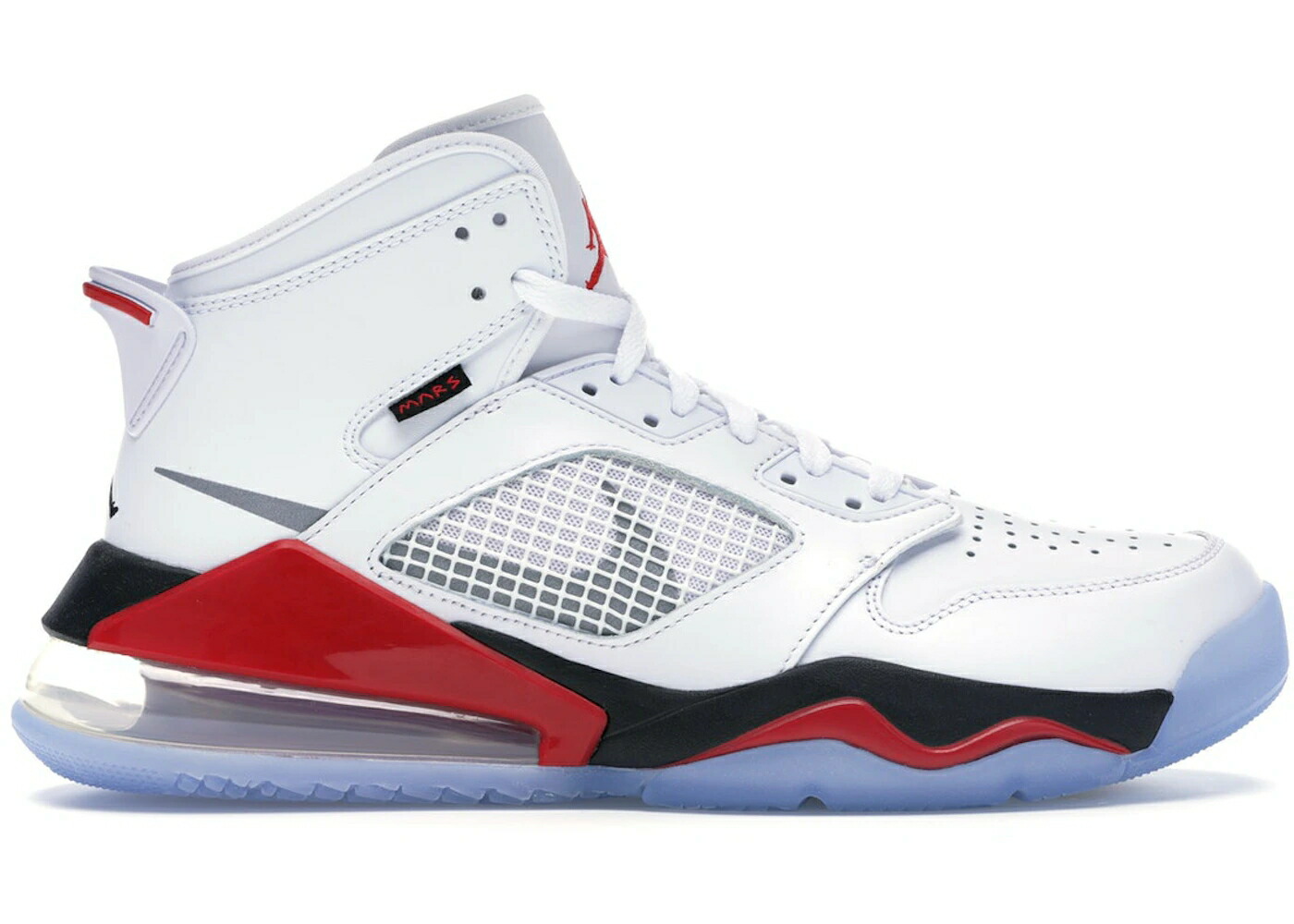 ナイキ ジョーダン 白いこと 白いこと たき火 赤 赤いこと しろがね色 しろがね色 スニーカー メンズ JORDAN MARS 270 WHITE FIRE RED / WHITE REFLECT SILVER FIRE RED