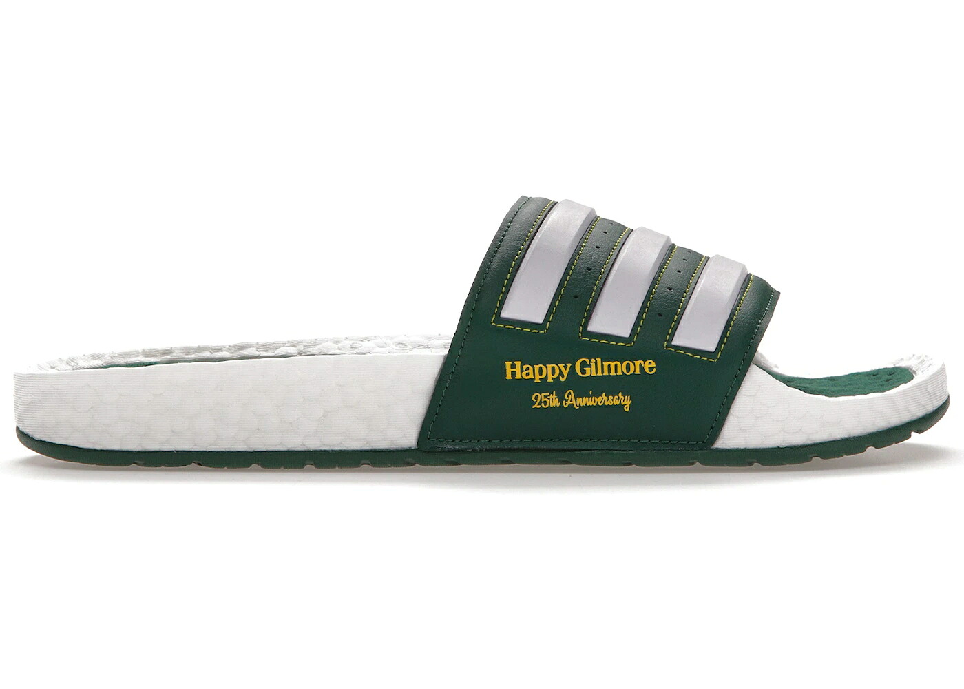 アディダス ゴルフ アディレッタ ブースト サンダル 緑 緑であること 白いこと 白いこと スニーカー メンズ ADIDAS GOLF ADILETTE BOOST SLIDE EXTRA BUTTER HAPPY GILMORE / GREEN WHITE