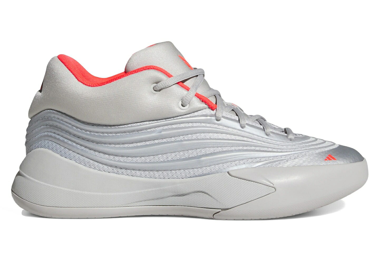 アディダス しろがね色 しろがね色 赤 赤いこと 薄墨色 薄墨色 スニーカー メンズ ADIDAS DAME 10 SILVER METALLIC LUCID RED / SILVER METALLIC GREY TWO LUCID