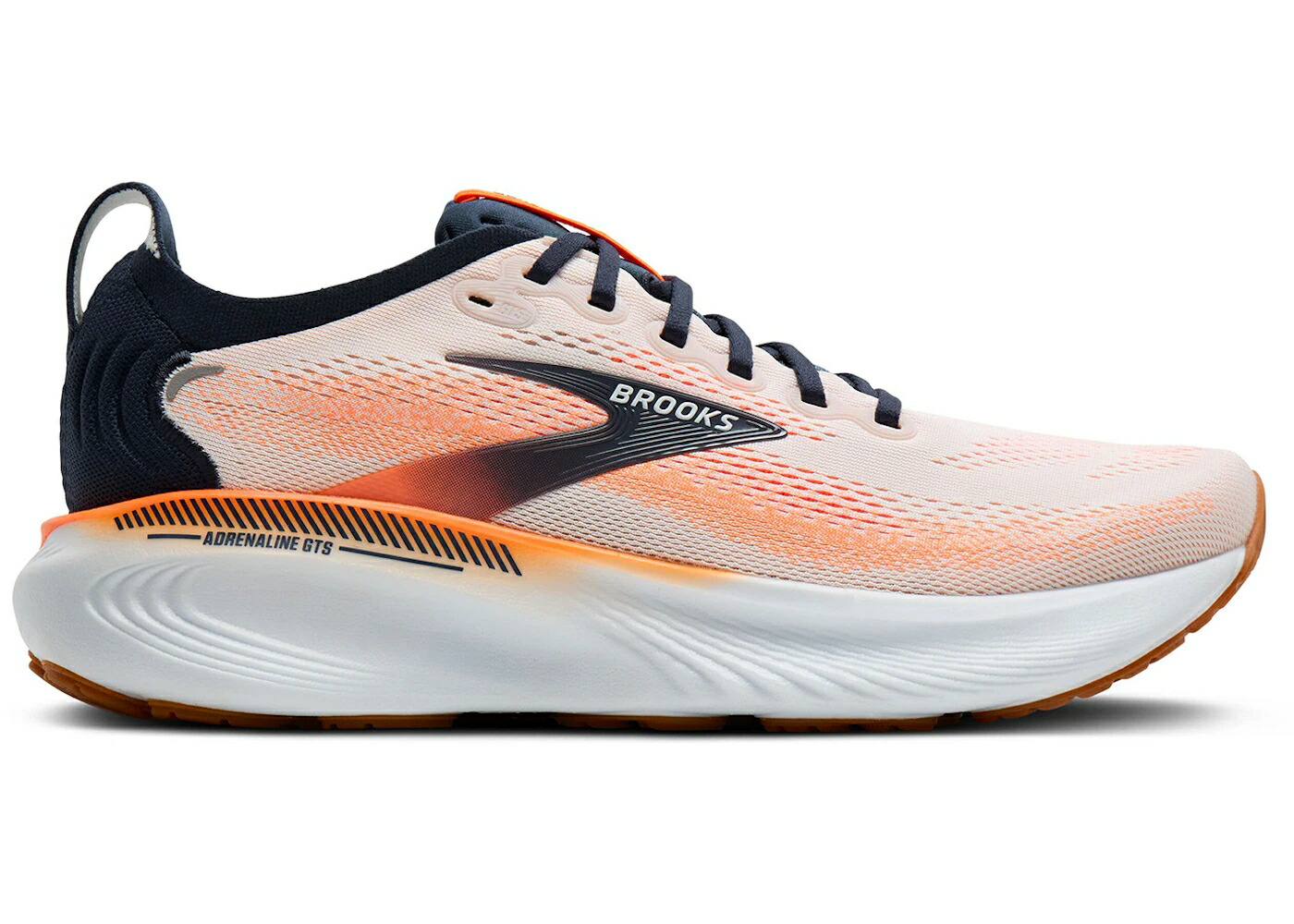 ブルックス 白いこと 白いこと 橙 オレンジ色 スニーカー メンズ BROOKS ADRENALINE GTS 25 WHITE SPELLBOUND ORANGE / WHITE SPELLBOUND ORANGE