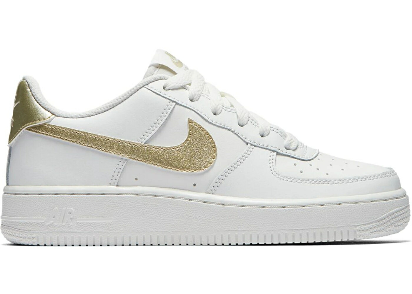 ナイキ 白いこと 白いこと ゴールド 空軍 お坊っちゃん キッズ NIKE AIR FORCE 1 LOW SUMMIT WHITE METALLIC GOLD (GS) / SUMMIT WHITE SUMMIT WHITE もの言う花 マタニティ スニーカー