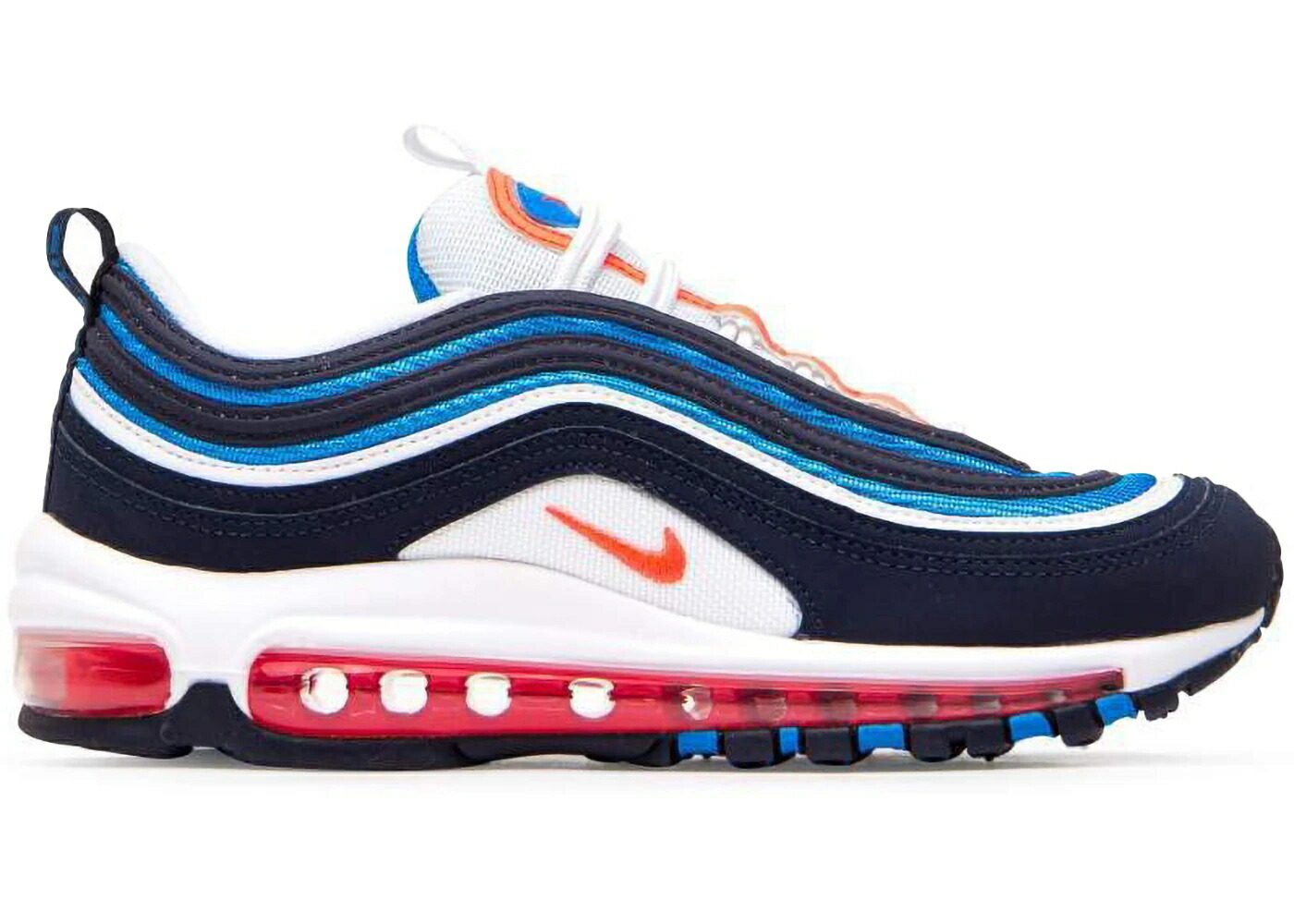 ナイキ マックス サンダー 白いこと 白いこと クリムゾン エア湖マックス お坊っちゃん キッズ NIKE AIR MAX 97 OKC THUNDER (GS) / WHITE BRIGHT CRIMSON OBSIDIAN もの言う花 マタニティ スニーカー