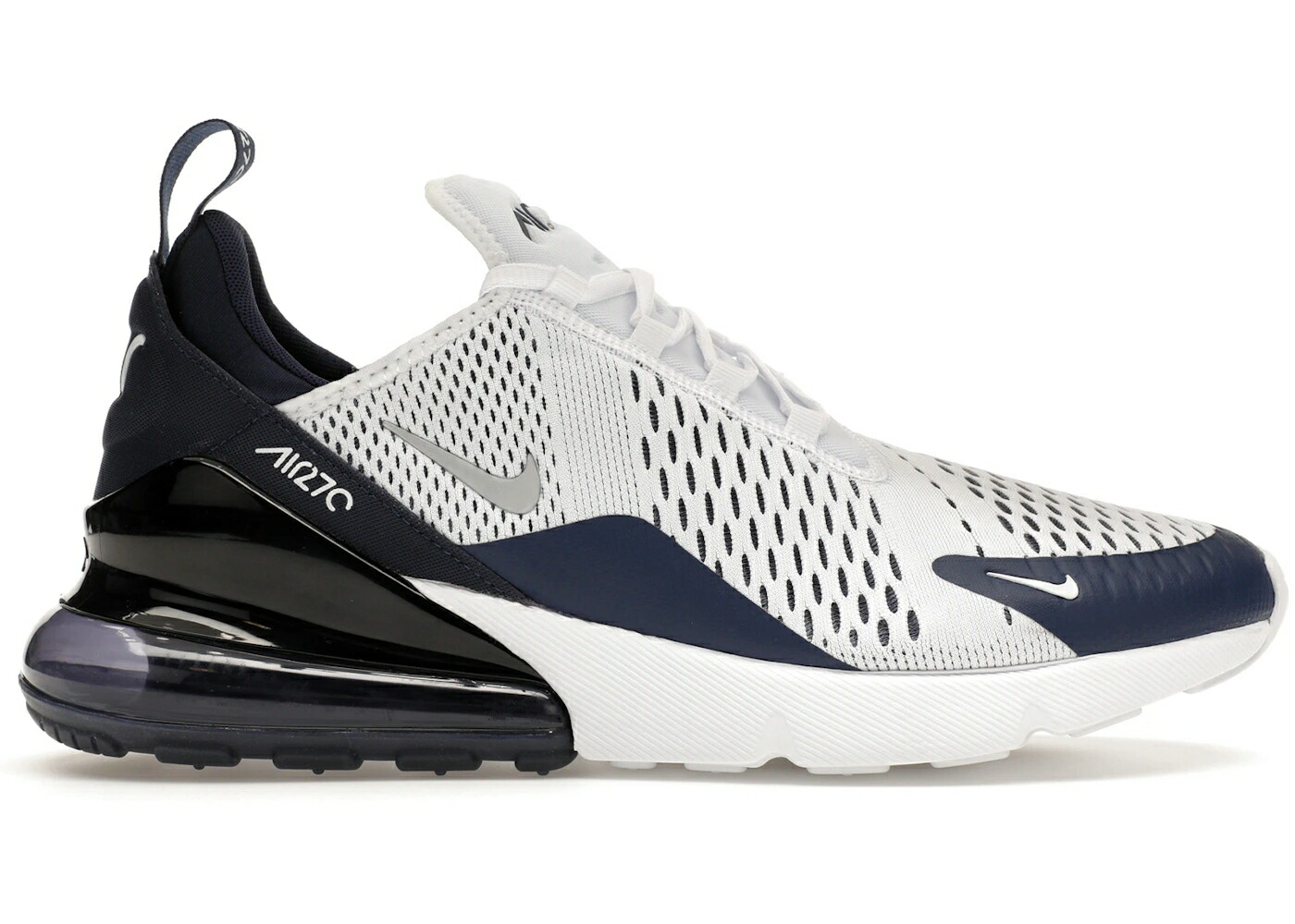ナイキ マックス 白いこと 白いこと 紺色 米国海軍 エア湖マックス スニーカー メンズ NIKE AIR MAX 270 WHITE MIDNIGHT NAVY / WHITE MIDNIGHT NAVY METALLIC