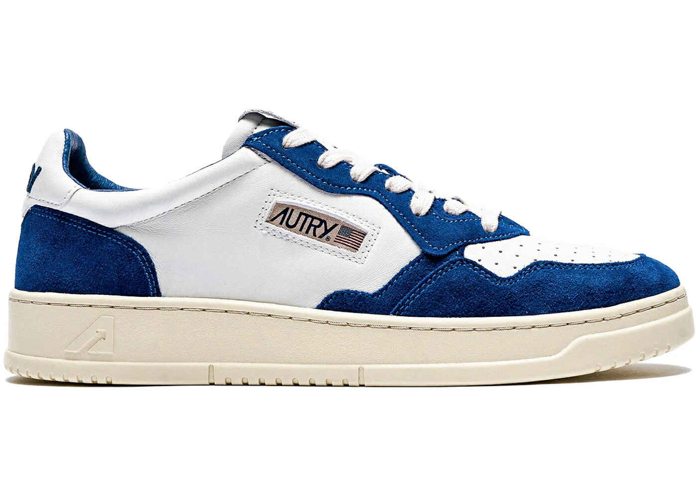 なめし革 白いこと 白いこと 翰林院 青碧 青碧 スニーカー メンズ AUTRY OPEN LEATHER LOW WHITE ACADEMY BLUE / WHITE ACADEMY BLUE