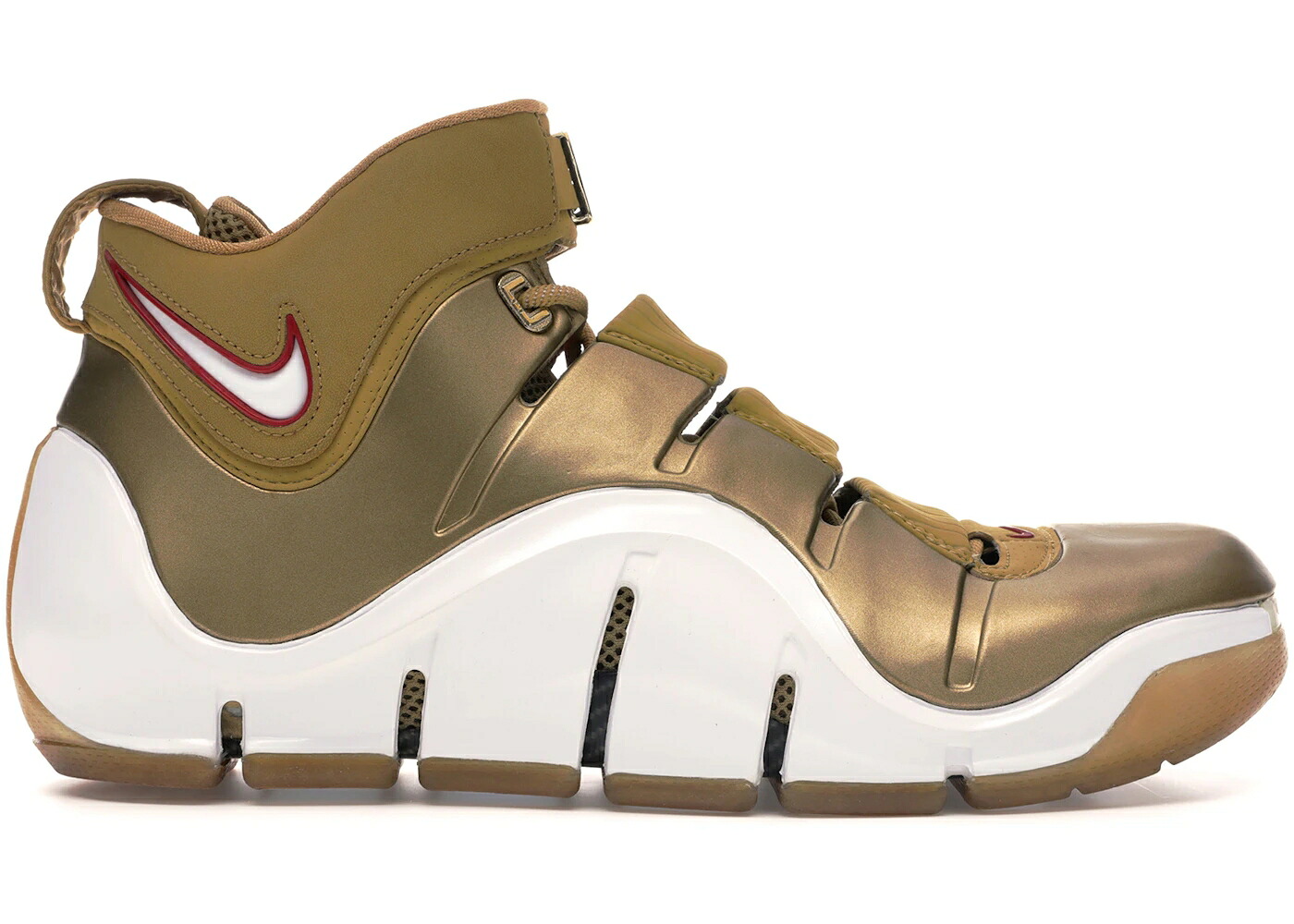 ナイキ レブロン 競り合い ゴールド 白いこと 白いこと 赤 赤いこと スニーカー メンズ NIKE LEBRON 4 ALL-STAR GAME / METALLIC GOLD WHITE VARSITY RED