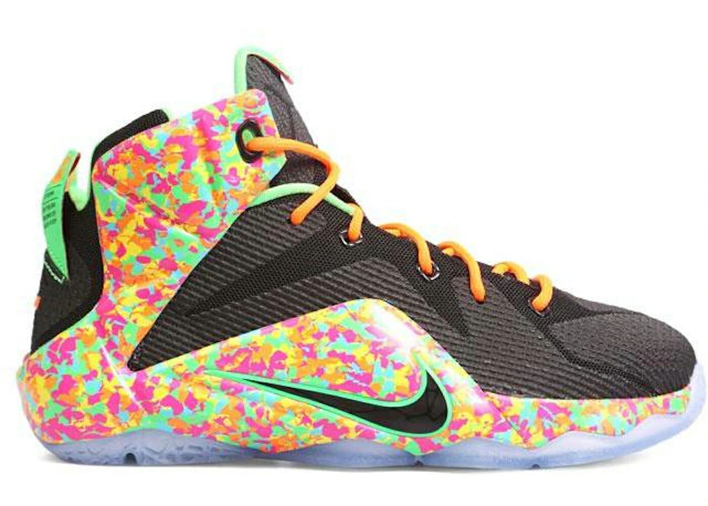 ナイキ レブロン 黒いこと 黒いこと お坊っちゃん キッズ NIKE LEBRON 12 FRUITY PEBBLES (GS) / BLACK BLACK MULTI COLOR もの言う花 マタニティ スニーカー