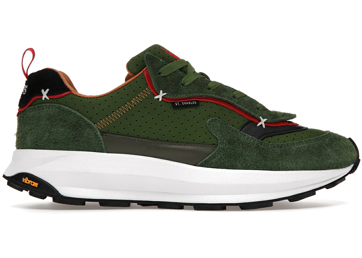 表どおり 緑 緑であること 黒いこと 黒いこと 赤 赤いこと ST. スニーカー メンズ MACHE RUNNER CHARLES STREET CAR / GREEN GREEN BLACK RED
