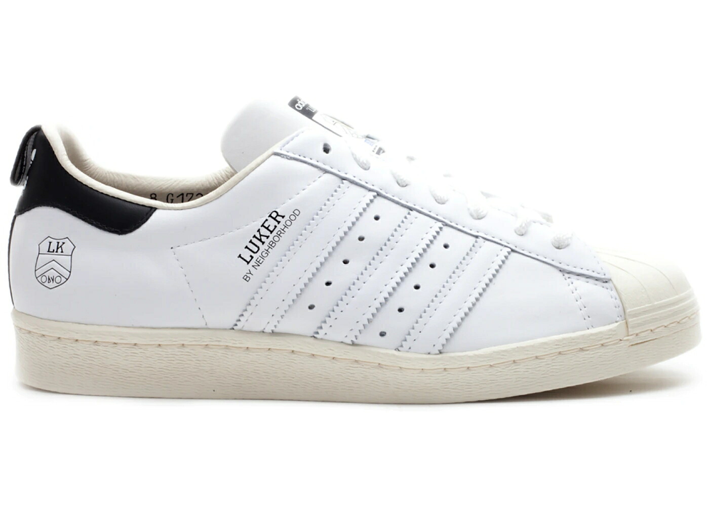 アディダス スーパースター 白色 ホワイト 黒色 ブラック スニーカー メンズ ADIDAS SUPERSTAR 80S LUKER NEIGHBORHOOD WHITE / WHITE WHITE BLACK 1｜スニケス