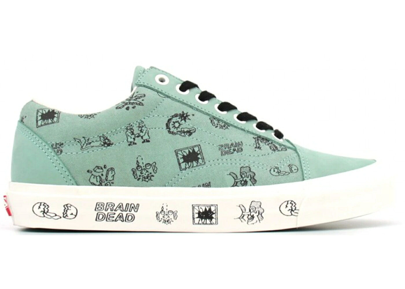 ヴァンズ バンズ 緑 緑であること 年寄りの学院 スニーカー メンズ VANS OLD SKOOL BRAIN DEAD GREEN / GRANITE GREEN MARSHMALLOW