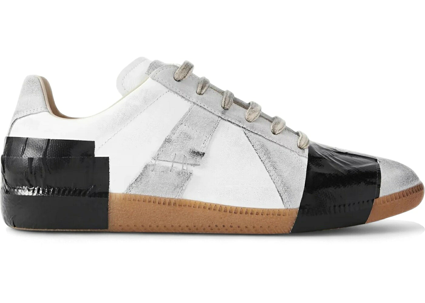 メゾンマルジェラ 白色 ホワイト 黒色 ブラック スニーカー メンズ MAISON MARGIELA MAISON MARGIELA TAPED REPLICA OFF WHITE BLACK / OFF WHITE BLACK｜スニケス