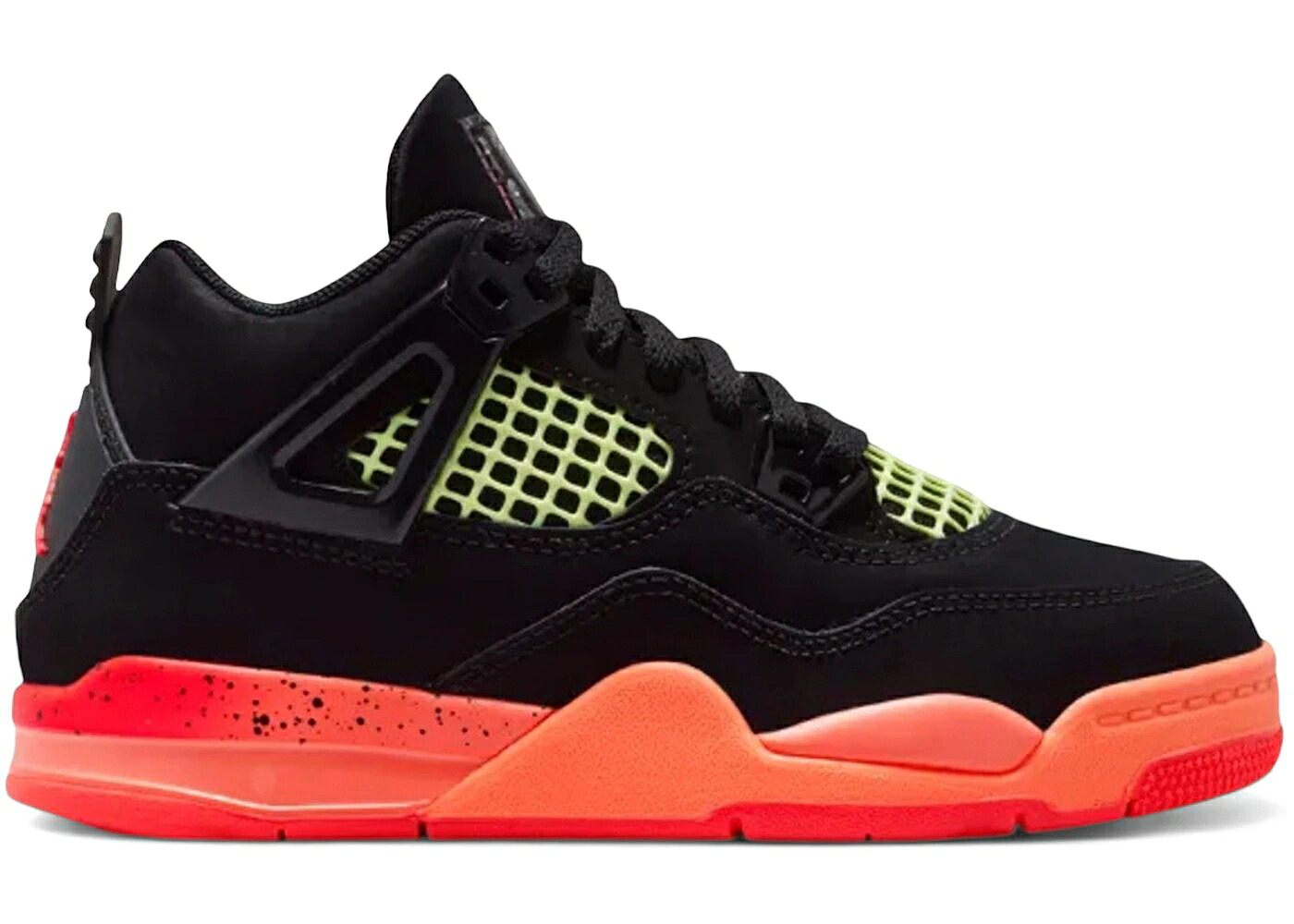 ナイキ ジョーダン 黒いこと 黒いこと お坊っちゃん キッズ JORDAN 4 RETRO BLACK BRIGHT MANGO BARELY VOLT INFRARED 23 / BLACK INFRARED 23 BRIGHT MANGO もの言う花 マタニティ スニーカー