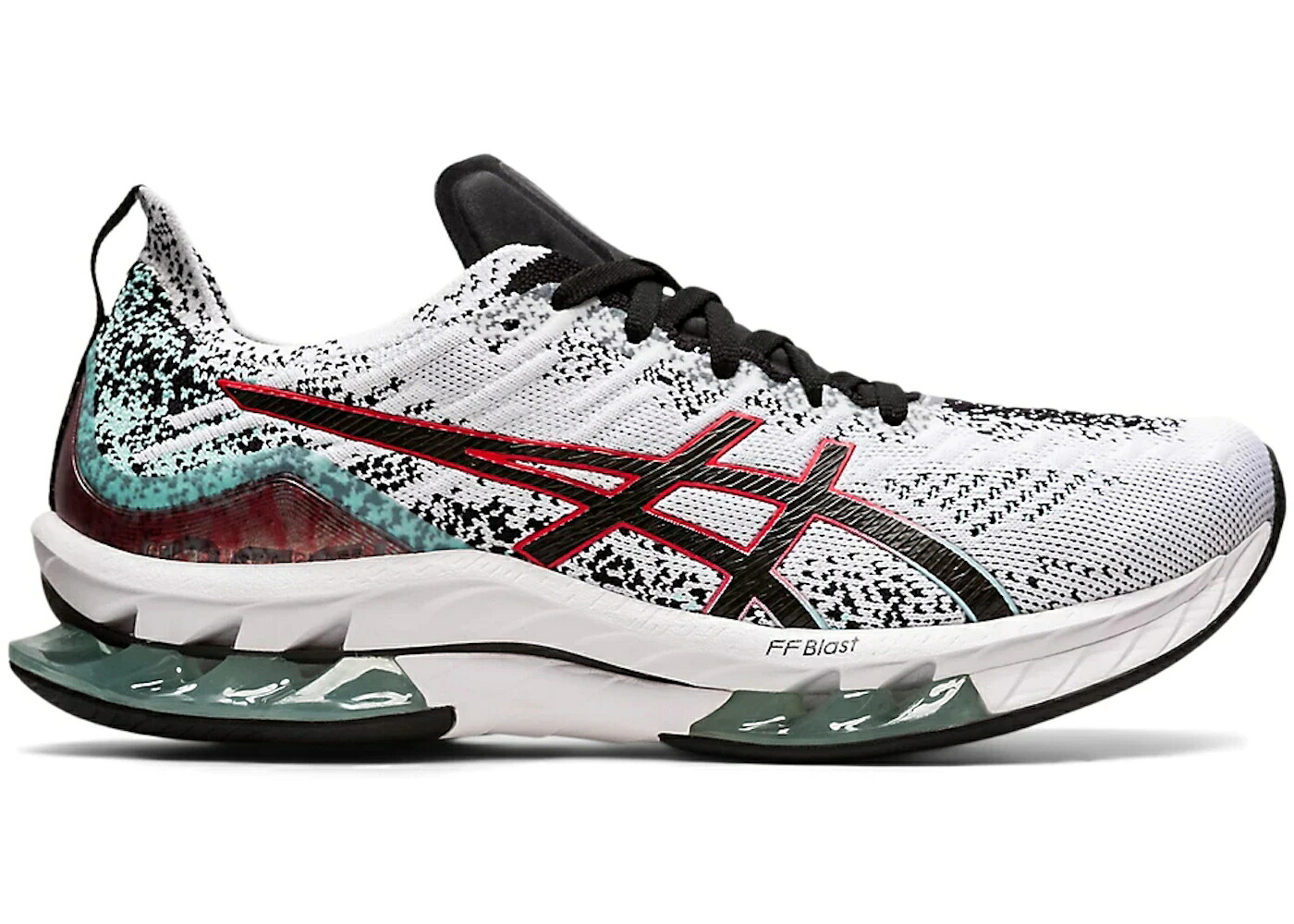 アシックス ブラスト 白色 ホワイト 黒色 ブラック 赤 レッド アクア スニーカー メンズ ASICS KINSEI BLAST WHITE BLACK RED AQUA / WHITE BLACK|スニケス