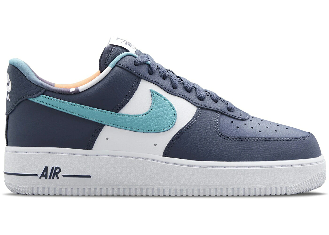 ナイキ サンダー 青碧 青碧 空軍 \u002707 スニーカー メンズ NIKE AIR FORCE 1 LOW LV8 EMB THUNDER BLUE WASHED TEAL / THUNDER BLUE WASHED TEAL KUMQUAT