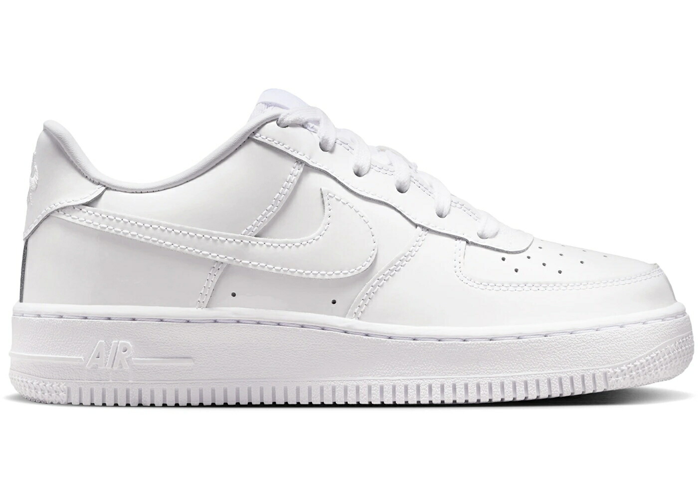 ナイキ 白いこと 白いこと 専売特許 空軍 お坊っちゃん キッズ NIKE AIR FORCE 1 LOW WHITE PATENT (GS) / WHITE WHITE もの言う花 マタニティ スニーカー