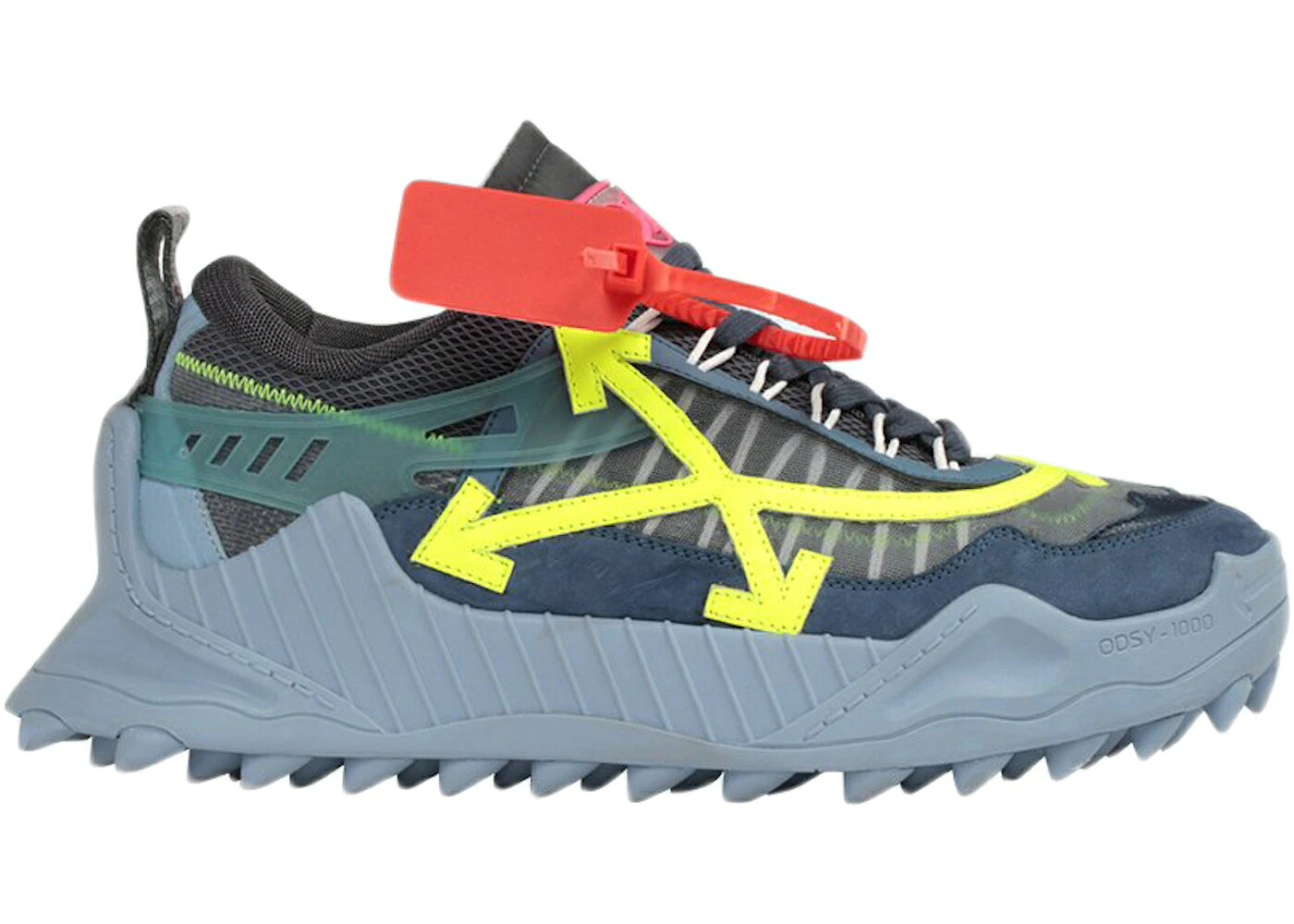 象牙色 青み 青色 黄味がかった 黄色 スニーカー メンズ OFF-WHITE ODSY 1000 BLUE YELLOW SS20 /