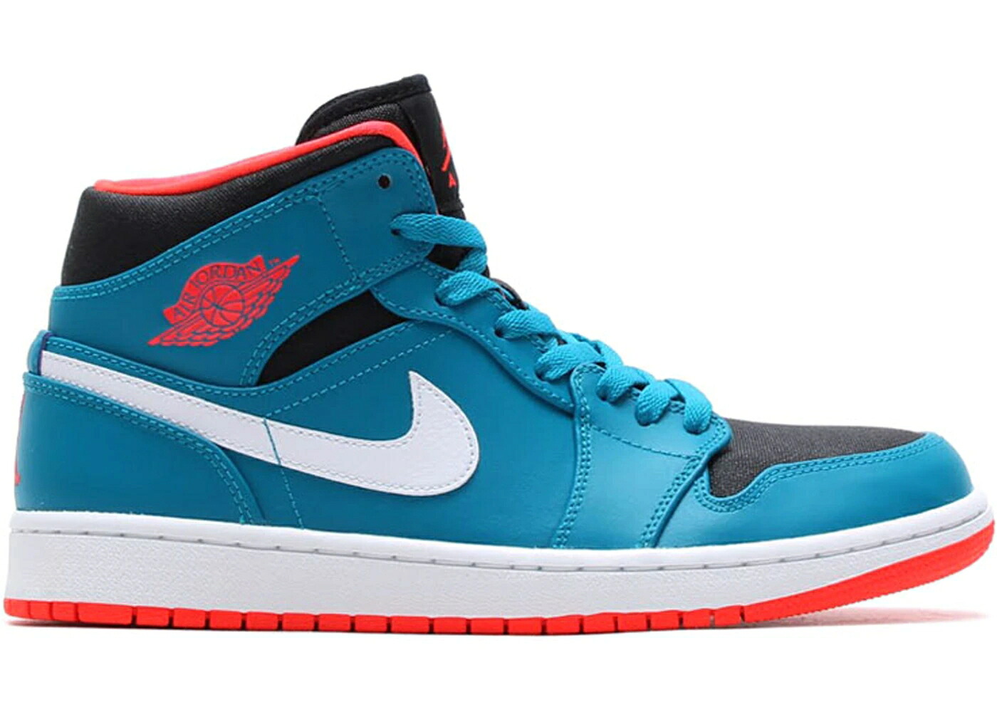 ナイキ ジョーダン ミッド 黒いこと 黒いこと スニーカー メンズ JORDAN 1 MID TROPICAL TEAL / TROPICAL TEAL INFRARED 23 BLACK