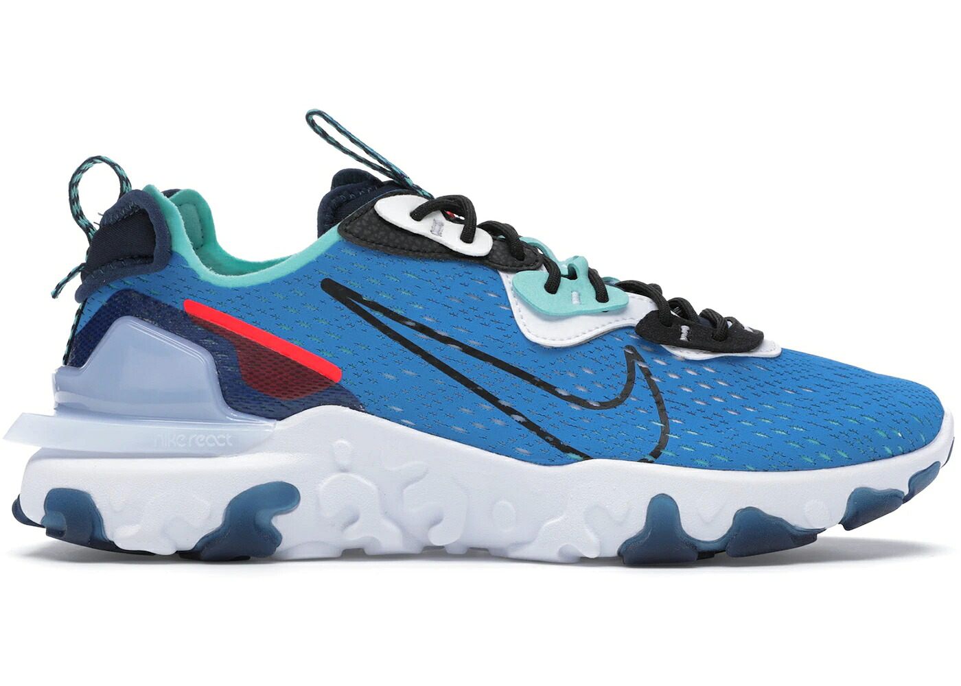 ナイキ リアクト 青碧 青碧 黒いこと 黒いこと 紺色 米国海軍 スニーカー メンズ NIKE REACT VISION PHOTO BLUE / PHOTO BLUE BLACK MIDNIGHT NAVY