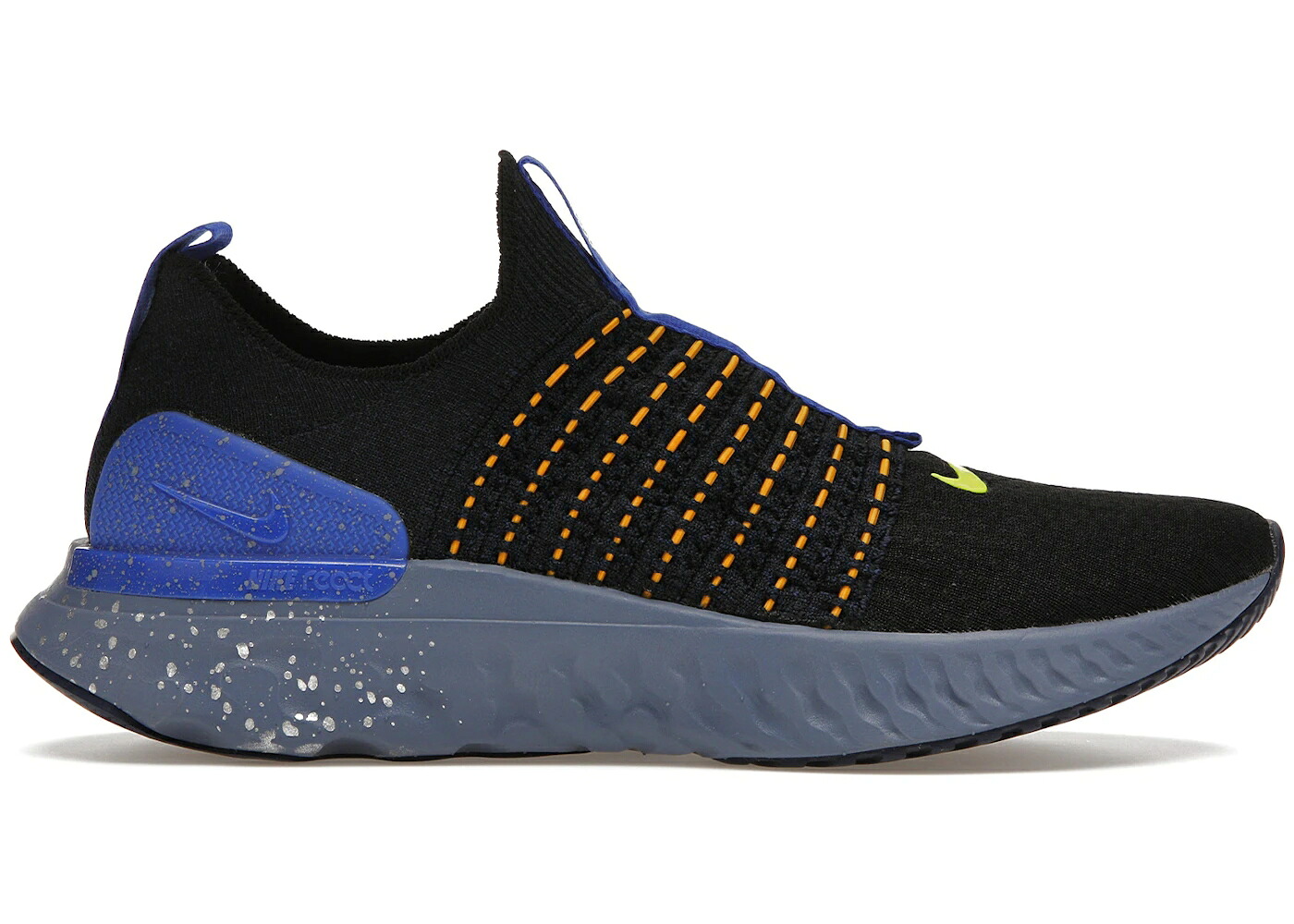 ナイキ リアクト 幽客 飛球編み物 黒いこと 黒いこと スニーカー メンズ NIKE REACT PHANTOM RUN FLYKNIT 2 BLACK HYPER ROYAL / BLACK HYPER ROYAL ASHEN SLATE
