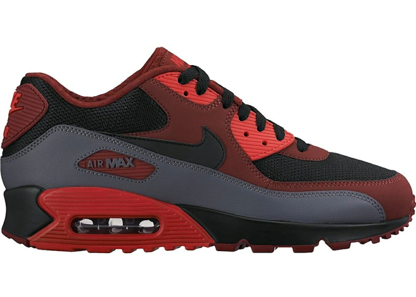 ナイキ マックス チーム 赤 レッド 黒色 ブラック 灰色 グレー エアマックス スニーカー メンズ NIKE AIR MAX 90 TEAM RED BLACK DARK GREY / TEAM RED BLACK DARK GREY|スニケス