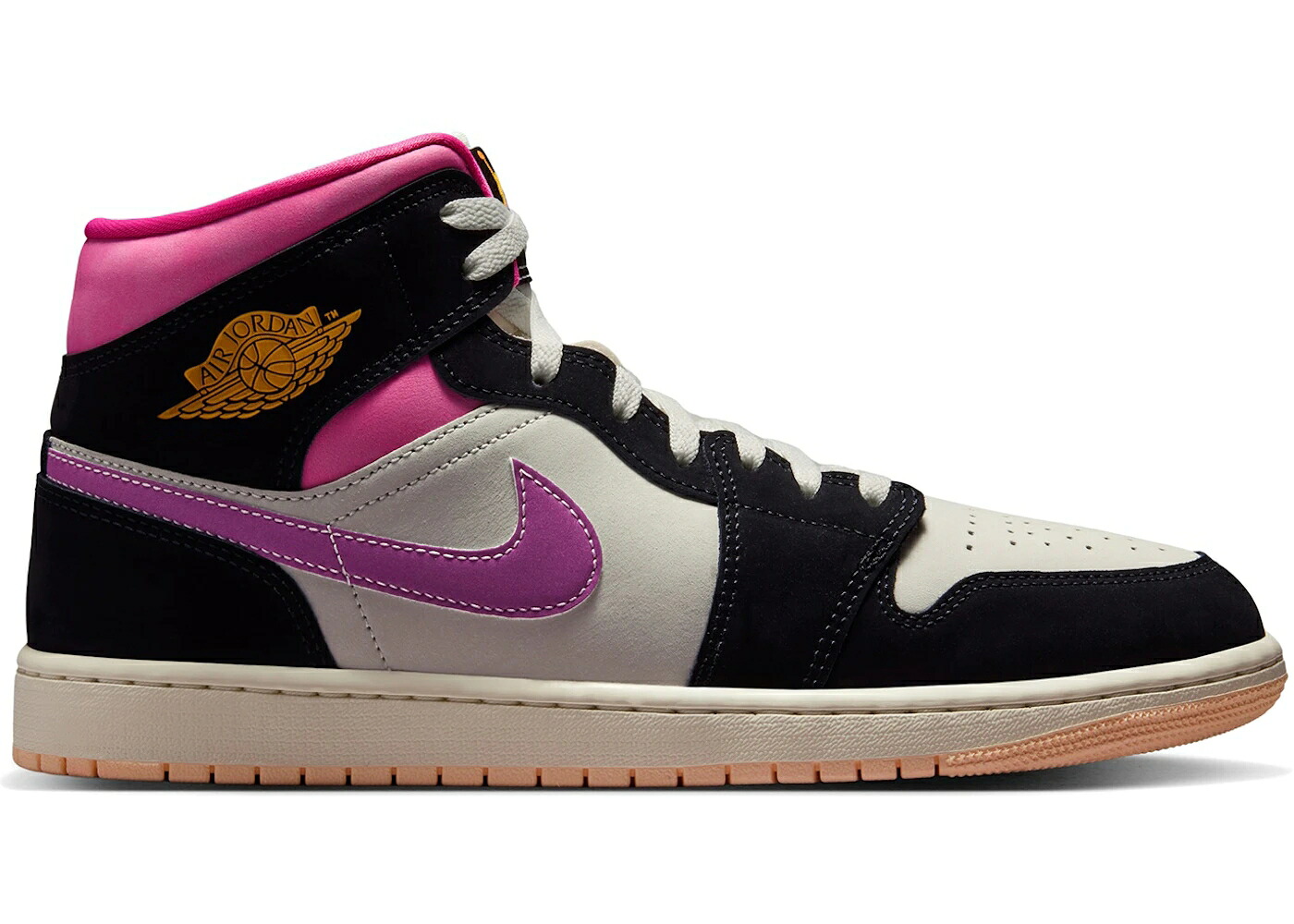 ナイキ ジョーダン ミッド 黒いこと 黒いこと スニーカー メンズ JORDAN 1 MID SE WORLD TOUR / BLACK SAIL PINKSICLE UNIVERSITY