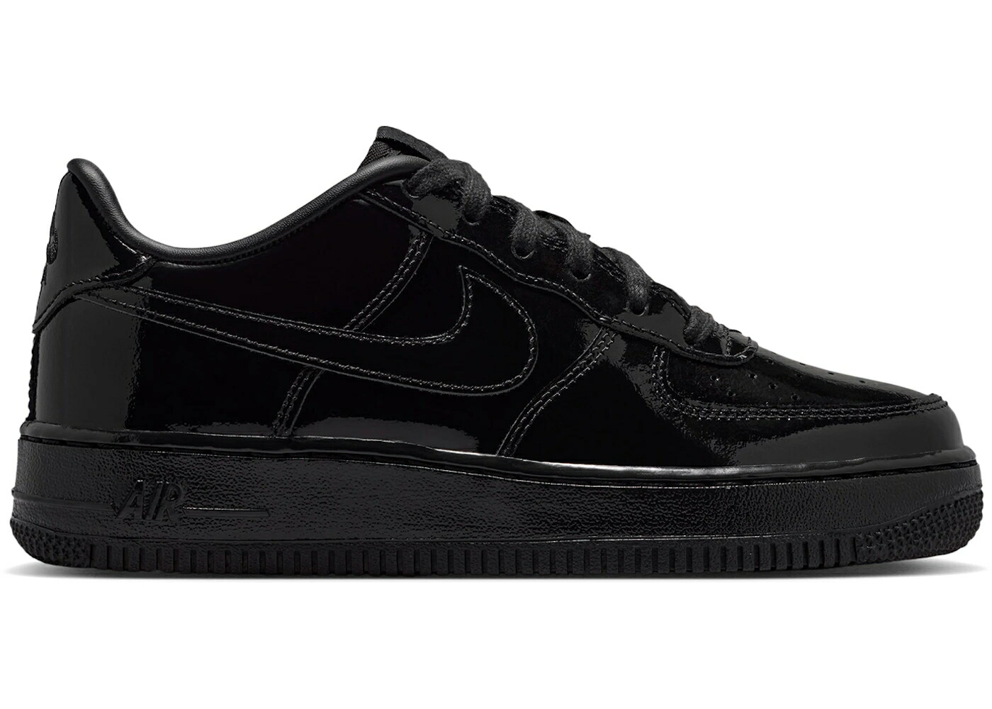 ナイキ 黒いこと 黒いこと 専売特許 空軍 お坊っちゃん キッズ NIKE AIR FORCE 1 LOW BLACK PATENT (GS) / BLACK BLACK BLACK もの言う花 マタニティ スニーカー
