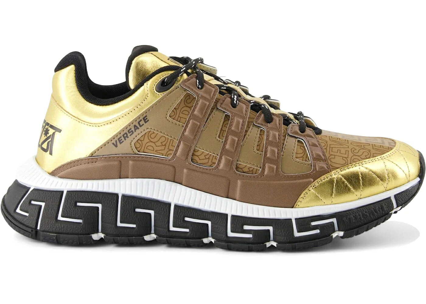 ヴェルサーチェ ゴールド ベージュ スニーカー メンズ VERSACE TRIGRECA GOLD MARRONE / GOLD MARRONE BEIGE｜スニケス